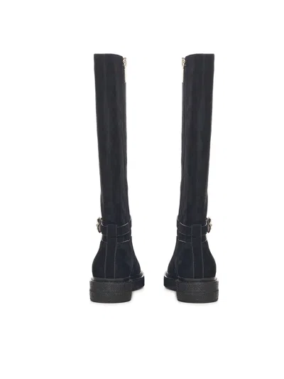 Coccinelle Suede C-saddle Boots In Black