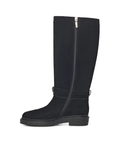 Coccinelle Suede C-saddle Boots In Black