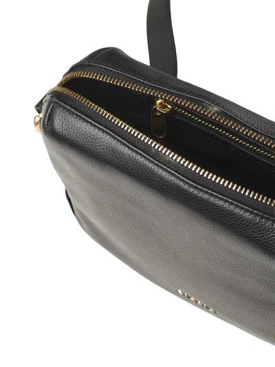 Biasia Leather Shoulder Bag With Logo In Black