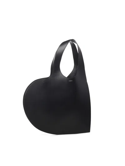 Coperni Baby Heart Leather Crossbody Bag In Black