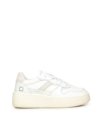 Date Court Platform Vintage Sneakers In White