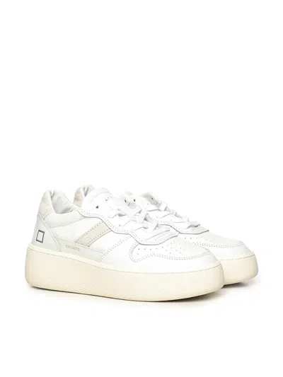 Date Court Platform Vintage Sneakers In White