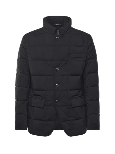 Fay Short Padded Down Jacket In Black