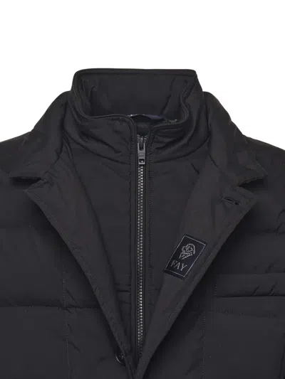 Fay Short Padded Down Jacket In Black