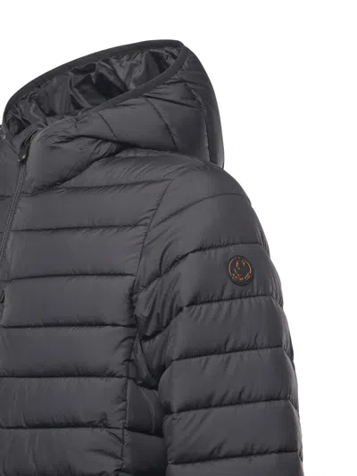 Save The Duck Hooded Padded Jacket In Black