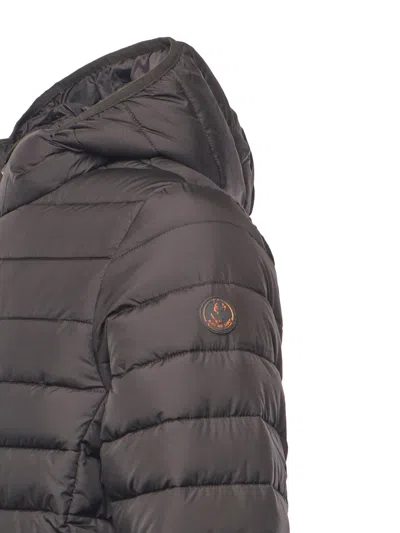 Save The Duck Joncus Brown Hooded Padded Jacket In Brown