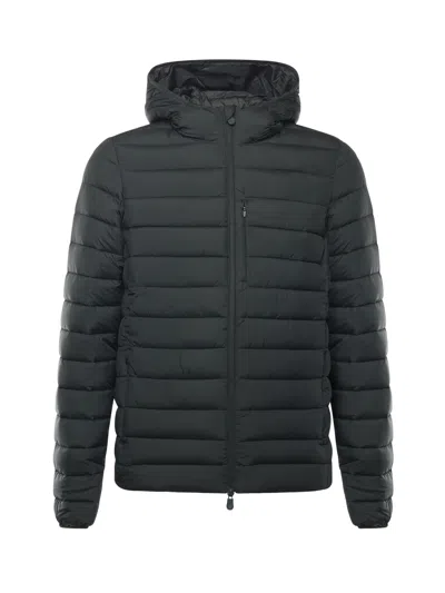 Save The Duck Hooded Padded Jacket In Black