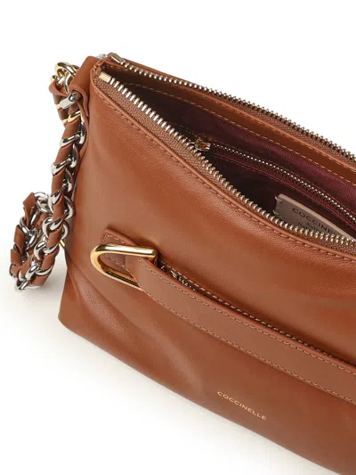 Coccinelle Chain Strap Shoulder Bag In Brown