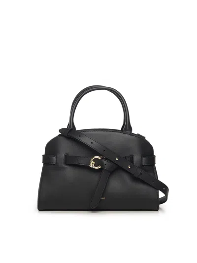 Coccinelle Medium Sabine Belted Cowhide Tote Bag In Black