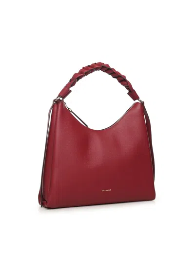 Coccinelle Bohemian Braided Handle Tote Bag In Red