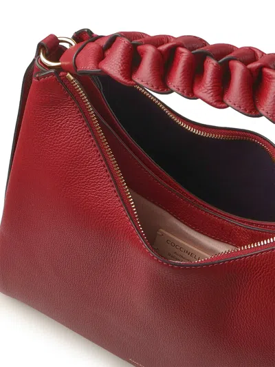 Coccinelle Bohemian Braided Handle Tote Bag In Red