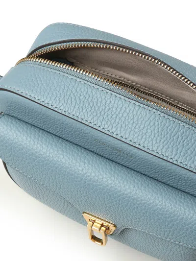 Coccinelle Flap Leather Shoulder Bag In Blue