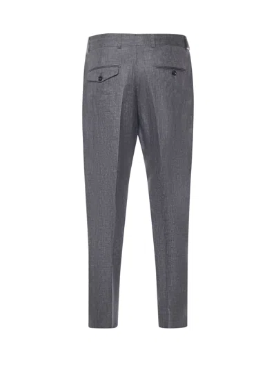 Be Able Tailored Wool-blend Gabardine Trousers In Gray