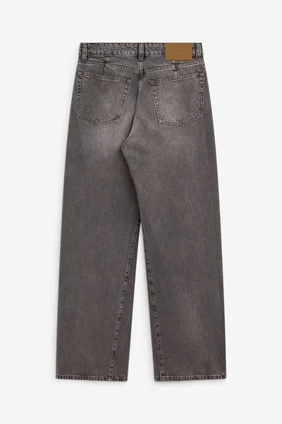 Our Legacy Distressed Wide-leg Jeans With Faded Black Wash In Gray