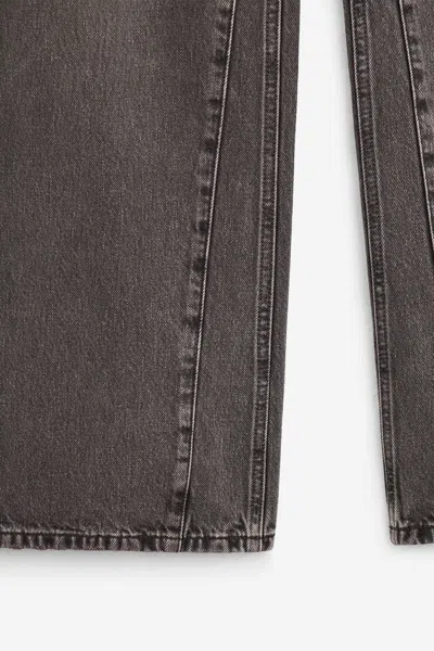 Our Legacy Distressed Wide-leg Jeans With Faded Black Wash In Gray