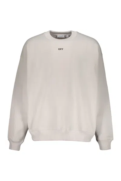 Off-white Long Sleeve Sweatshirt With Printed Logo In Gray