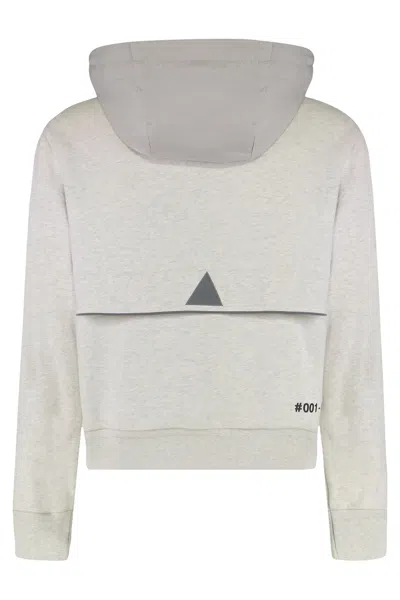 Moncler Grenoble Men Padded Wool Zip-up Hooded Jacket In Gray