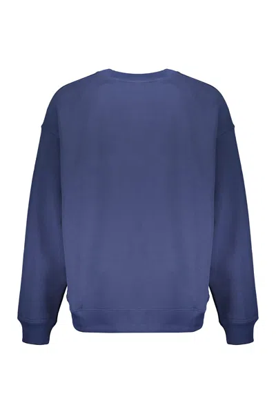 Off-white Dark Blue Long-sleeved Versatile T-shirt In Blue