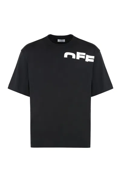Off-white Cotton Crew-neck T-shirt In Black