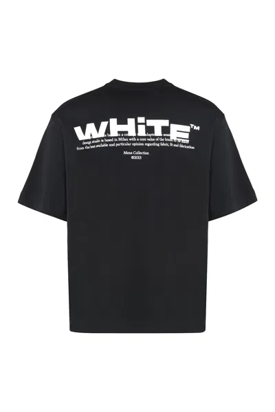 Off-white Cotton Crew-neck T-shirt In Black