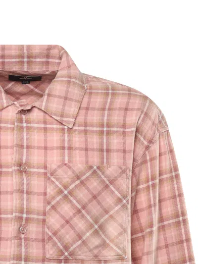Represent Flannel Shirt With Checked Design And Pockets In Pink