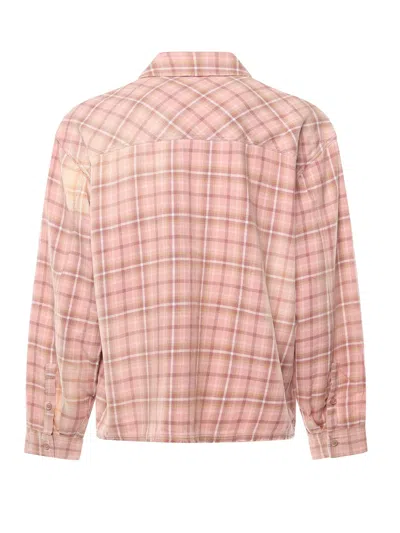 Represent Flannel Shirt With Checked Design And Pockets In Pink