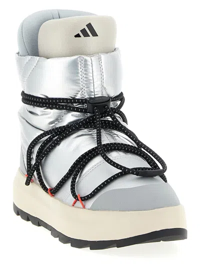 Adidas Originals X Moon Boot Quilted Lace-up Ace Boots In Silver