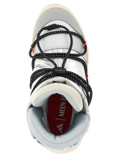 Adidas Originals X Moon Boot Quilted Lace-up Ace Boots In Silver