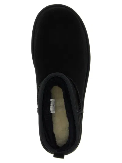 Ugg Ultramini Black Boots With Platform In Suede Woman In Black