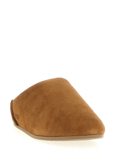 Ugg Slip-on Sandals With Smooth Suede Exterior In Brown