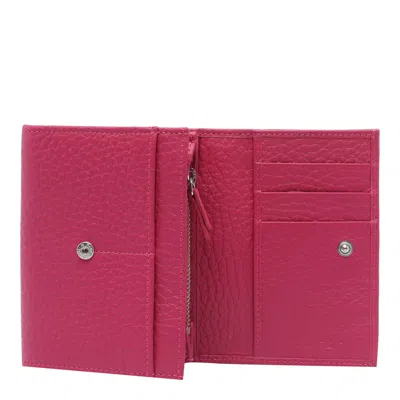 Orciani Textured Finish Wallet With Unique Texture In Pink