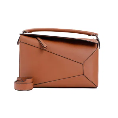 Loewe Large Puzzle Bag In Classic Calfskin In Brown