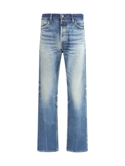 Fear Of God Vintage Wash Straight Jeans In Blue