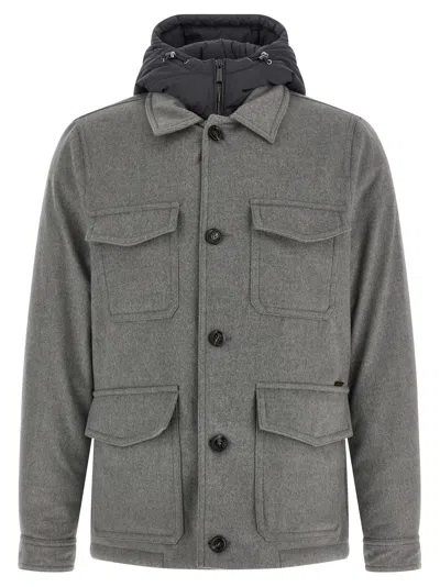 Moorer Wool And Cashmere Blend Jacket In Gray