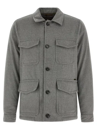 Moorer Wool And Cashmere Blend Jacket In Gray