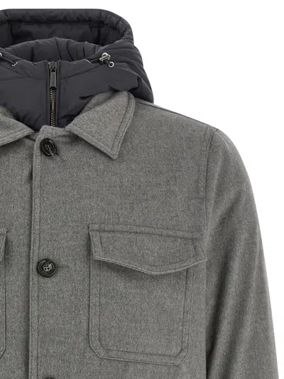 Moorer Wool And Cashmere Blend Jacket In Gray