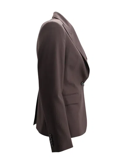 Tagliatore Tailored Blazer With Flap Pockets And Vent In Brown