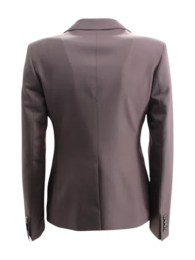 Tagliatore Tailored Blazer With Flap Pockets And Vent In Brown
