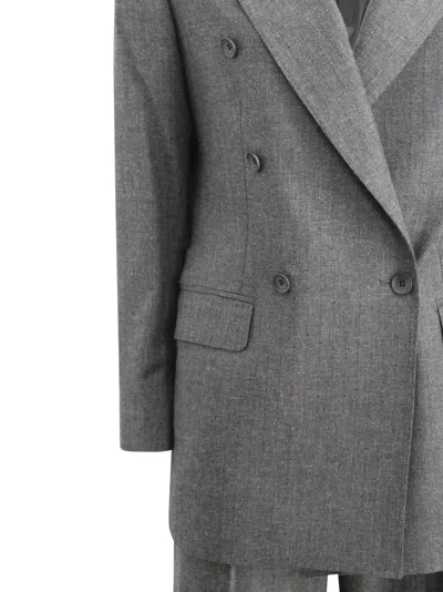 Tagliatore Tailored Suit With Flap Pockets And Notch Lapel In Gray