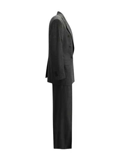 Tagliatore Tailored Suit With Flap Pockets And Notch Lapel In Gray