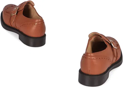 Doucal's Monk-strap In Leather In Brown