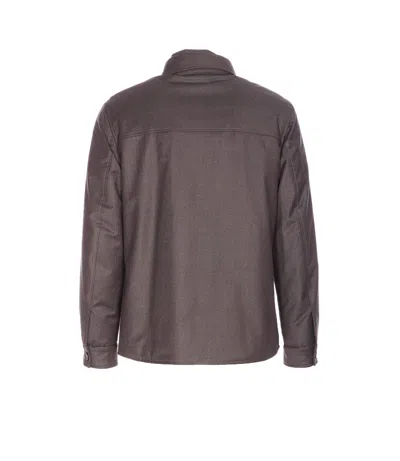 Moorer Brown Duino Down Jacket With Buttons Closure In Brown