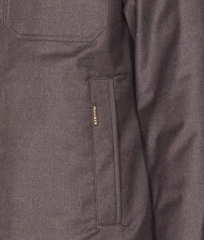 Moorer Brown Duino Down Jacket With Buttons Closure In Brown