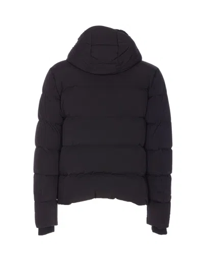 Moorer Padded Hooded Jacket Chest Pockets In Black