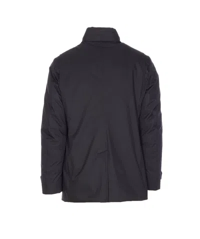 Moorer Long-sleeved Stand-up Collar Jacket In Black