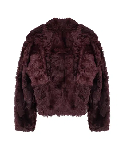 Brunello Cucinelli Asymmetrical-zip Shearling Jacket In Brown