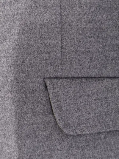 Brunello Cucinelli Men Wool Coat In Gray