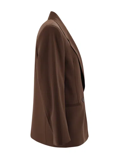 Weekend Max Mara Blazer In Pure Wool Levantina Fabric. In Brown
