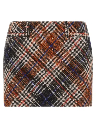 Missoni Multicolor Miniskirt With Concealed Zip Closure And All-over Zig-zag Motif In Wool Woman In Multi