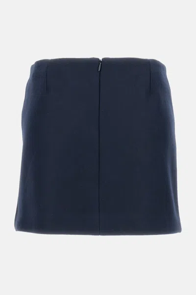 Sportmax Low-rise Wool Mini Skirt In Blue